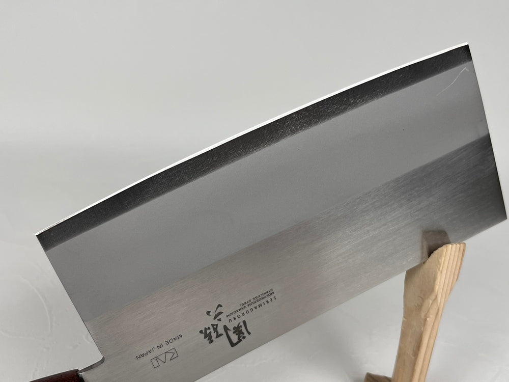KAI Seki Magoroku 3mm thick Chinese cleaver 175 mm Mo.V steel brown handle