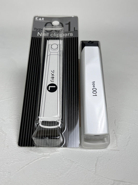 KAI Nail clipper type 001 L white KE-0124 resin body sharp stainless edge