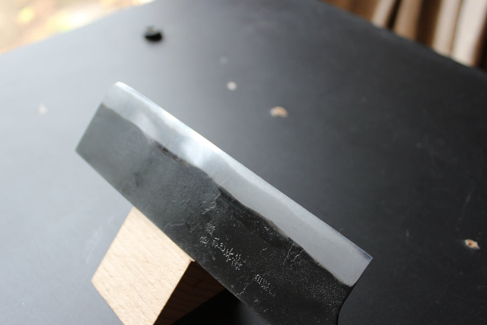 Kajibee kurouchi white steel 2 core Nakiri knife 165 mm Magnolia handle