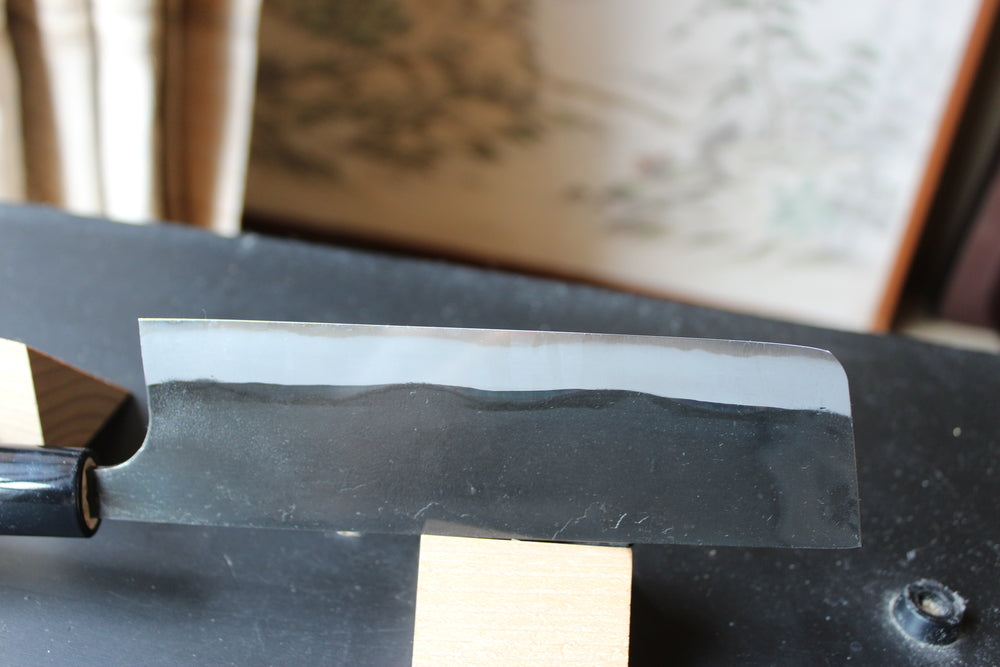 Kajibee kurouchi white steel 2 core Nakiri knife 165 mm Magnolia handle