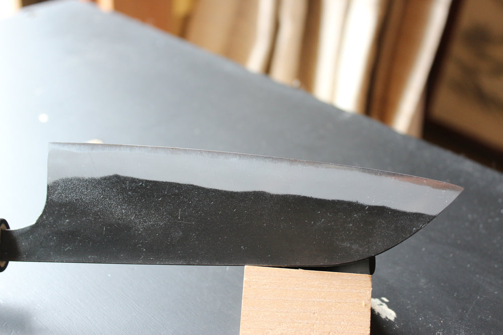 Kajibee kurouchi white steel 2 core Santoku knife 165 mm Magnolia handle