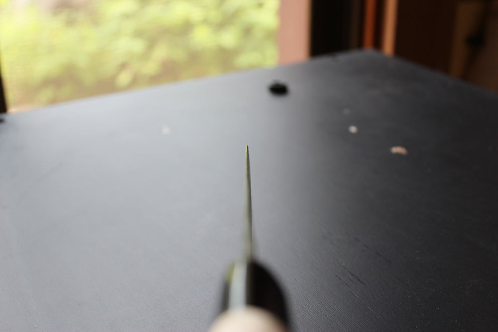 Kajibee kurouchi white steel 2 core Santoku knife 165 mm Magnolia handle