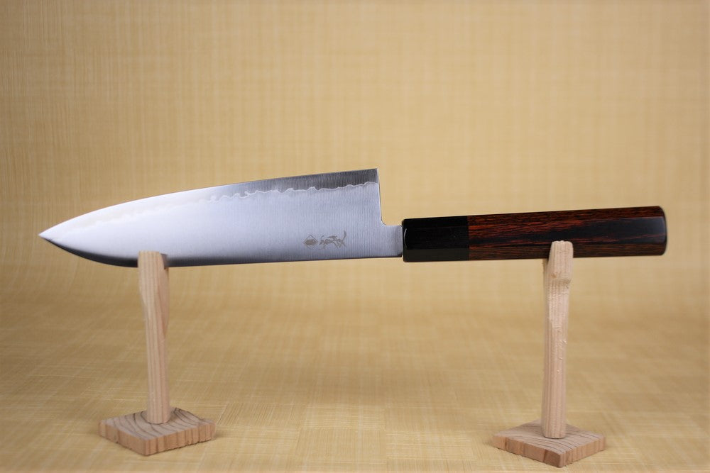 Kanjo HAP40 180 mm Santoku knife Japanese style octagon Red Handle