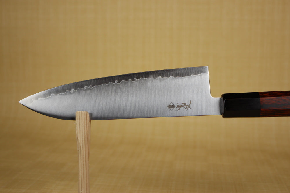 Kanjo HAP40 180 mm Santoku knife Japanese style octagon Red Handle