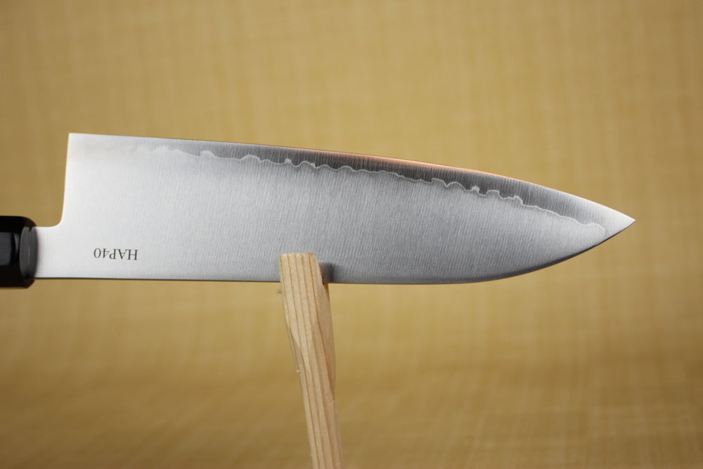 Kanjo HAP40 180 mm Santoku knife Japanese style octagon Red Handle