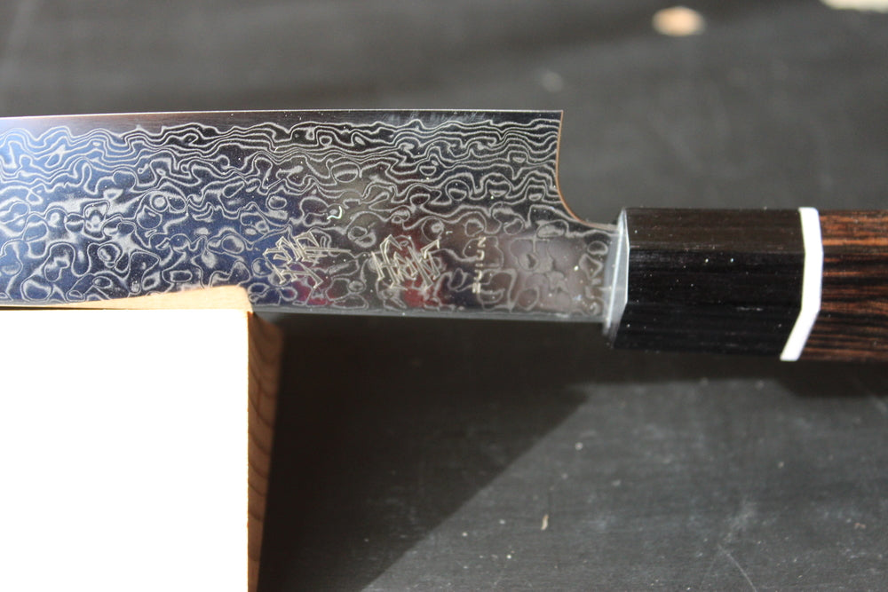 Seki Kanetsugu Zuiun SG2/R2 powder steel  petty knife Bunka 150 mm 64 damascus