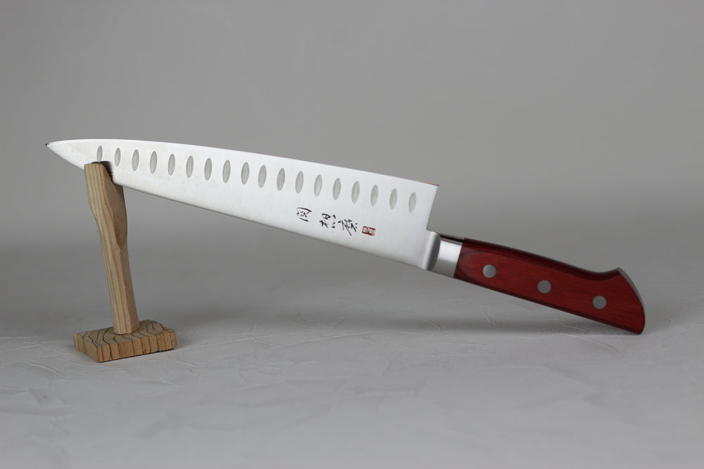 Seki Souma Molybdenum steel Hollow Gyuto chef knife 210 mm Red handle US stock
