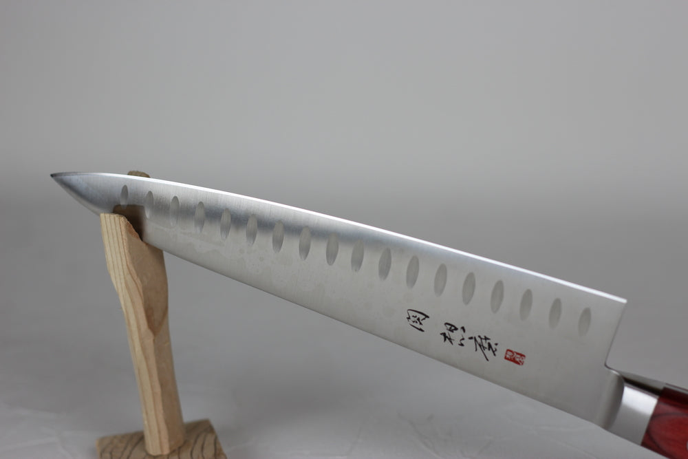 Seki Souma Molybdenum steel Hollow Gyuto chef knife 210 mm Red handle US stock