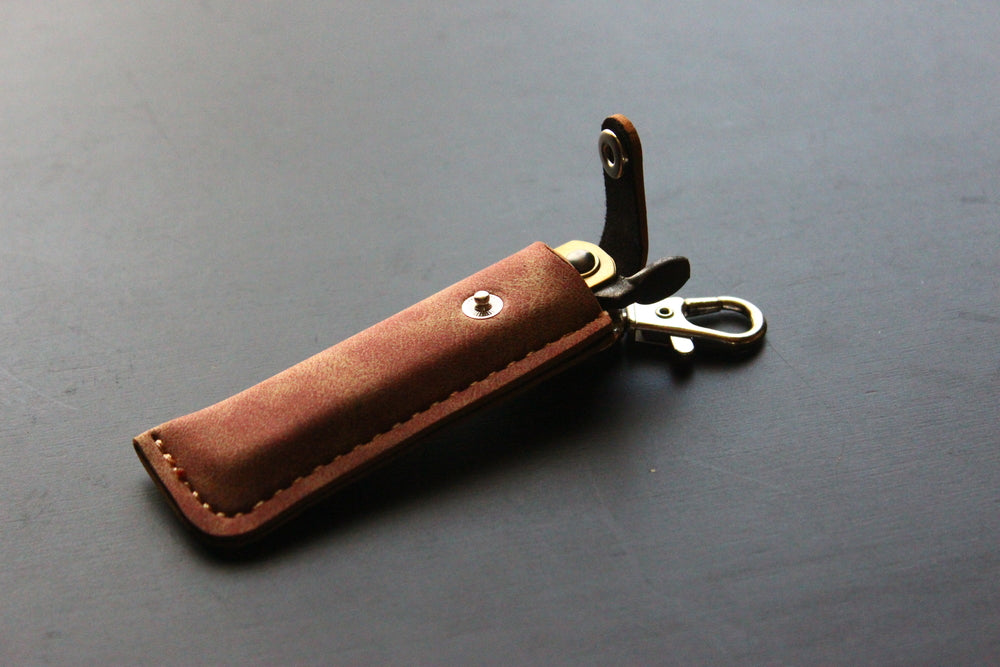 Higonokami folding knife Aogami warikomi pocket size 50mm with brown holder US stock