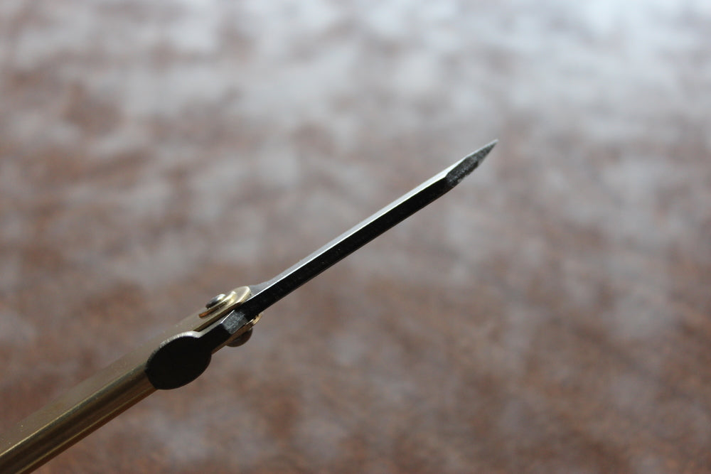 Higonokami folding knife Aogami warikomi pocket size 50mm with brown holder US stock