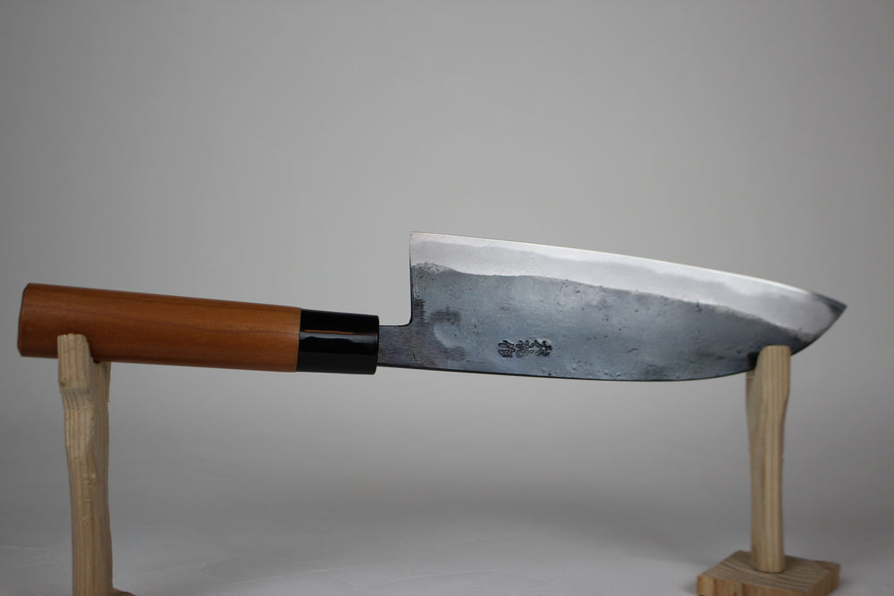 Daisuke Nishida white 1 Santoku knife 180 mm Kurouchi hand forge welding