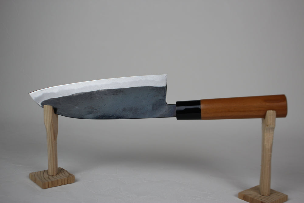 Daisuke Nishida white 1 Santoku knife 180 mm Kurouchi hand forge welding