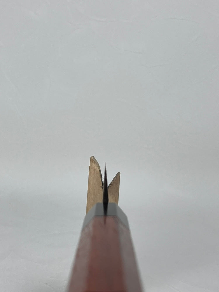 Ohishi Tadafusa SLD X hammered tsuchime Kurouchi petty knife 135 mm red wood octagon handle