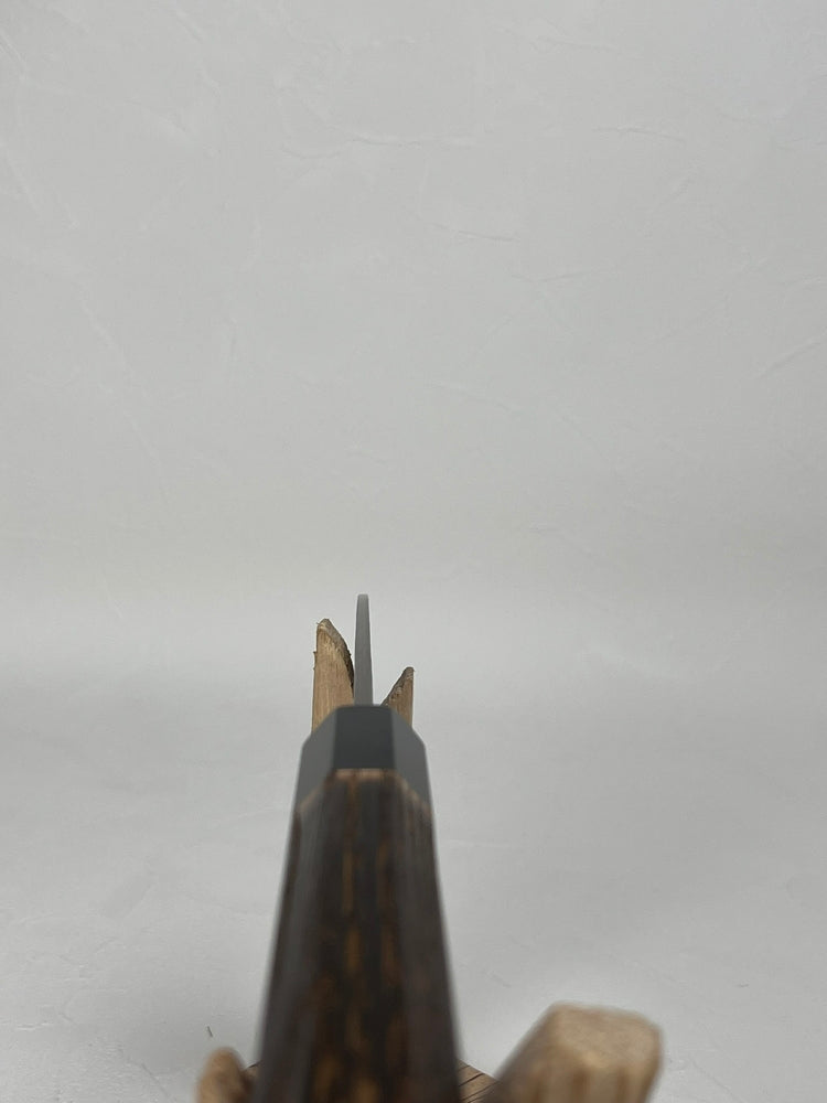 Ohishi Tadafusa SLD X hammered tsuchime Migaki petty knife 135 mm burnt chestnut octagon handle