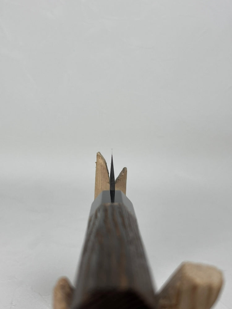 Ohishi Tadafusa SLD X hammered tsuchime Migaki petty knife 135 mm burnt chestnut octagon handle