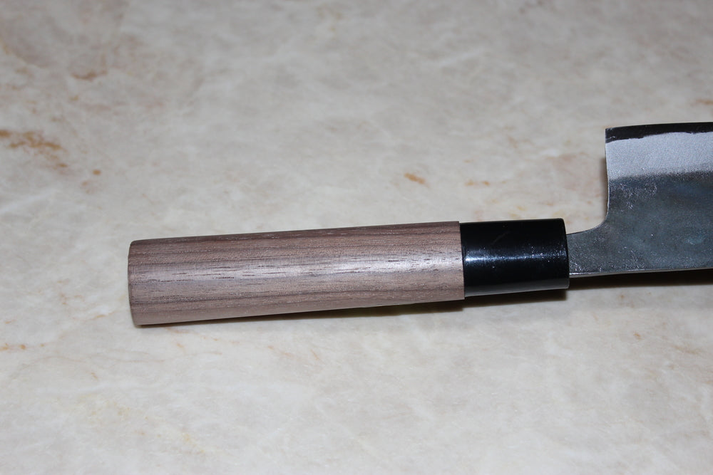 Japanese Kurouchi Santoku knife Blue 1 steel 165 mm walnut handle Tadayoshi