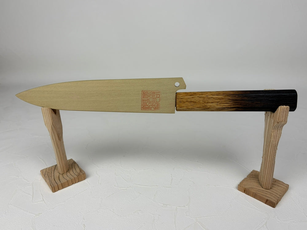 Goh-Yoshihiro Ginsan petty knife 135mm Oak Burnt lacquer Handle with Saya