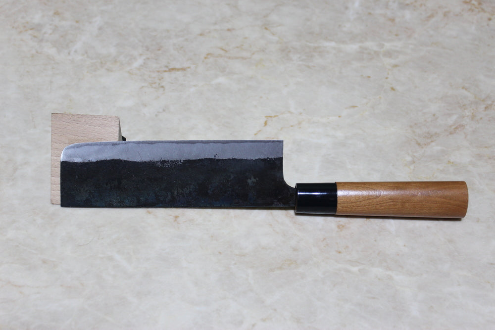 Fukamizu Blue steel 2 Nakiri knife vegetable cutting Kurouchi knife Sakura wood handle