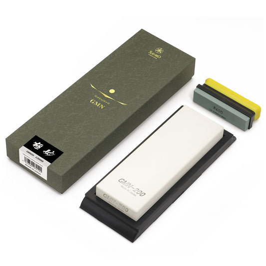 Suehiro Gokumyo GMN200 grit 20000 razor sharp edge sharpening stone with dual cleaner