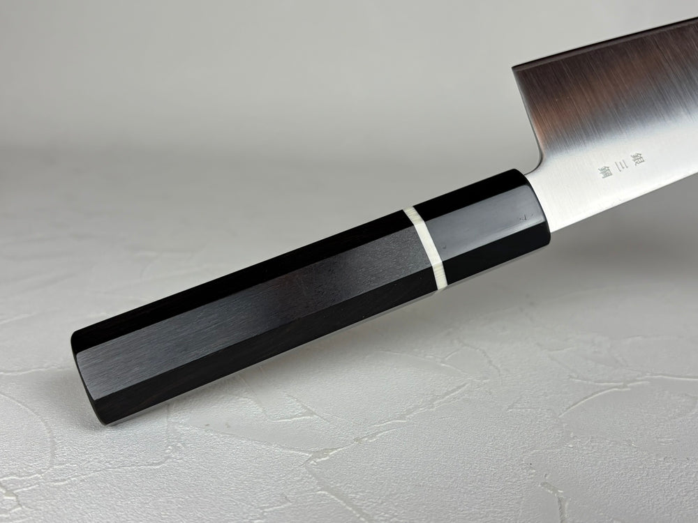 Chikuzen Samonji Ginsan Kiritsuke Gyuto Knife 205mm Ebony Octagonal Handle