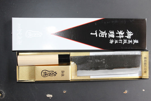 Kajibee kurouchi white steel 2 core Nakiri knife 165 mm Magnolia handle