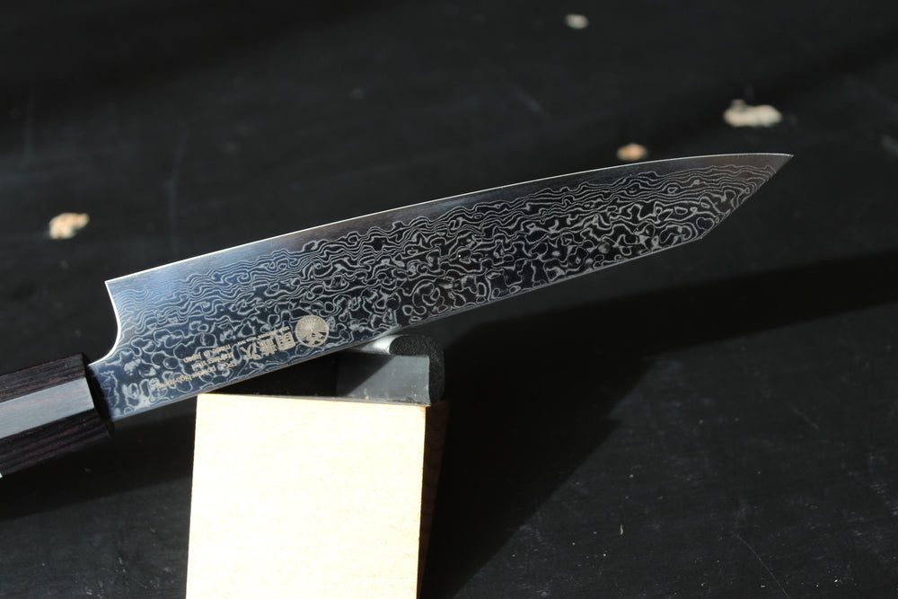 Seki Kanetsugu Zuiun SG2/R2 powder steel  petty knife Bunka 150 mm 64 damascus USA