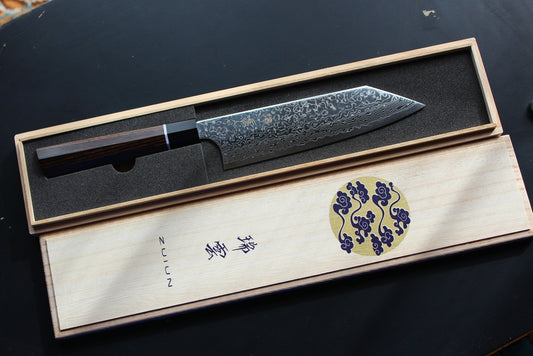 Seki Kanetsugu Zuiun SG2/R2 powder steel Bunka knife 180 mm 64 damascus USA