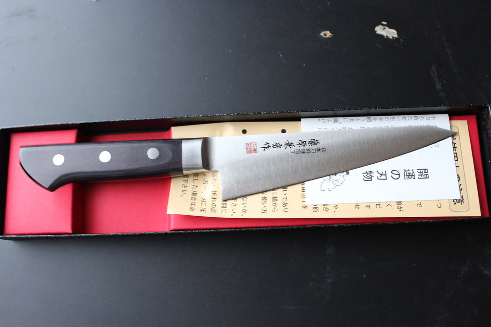 Fujiwara Kanefusa 145 mm Molybdenum steel Honesuki boning knife Black Handle US stock