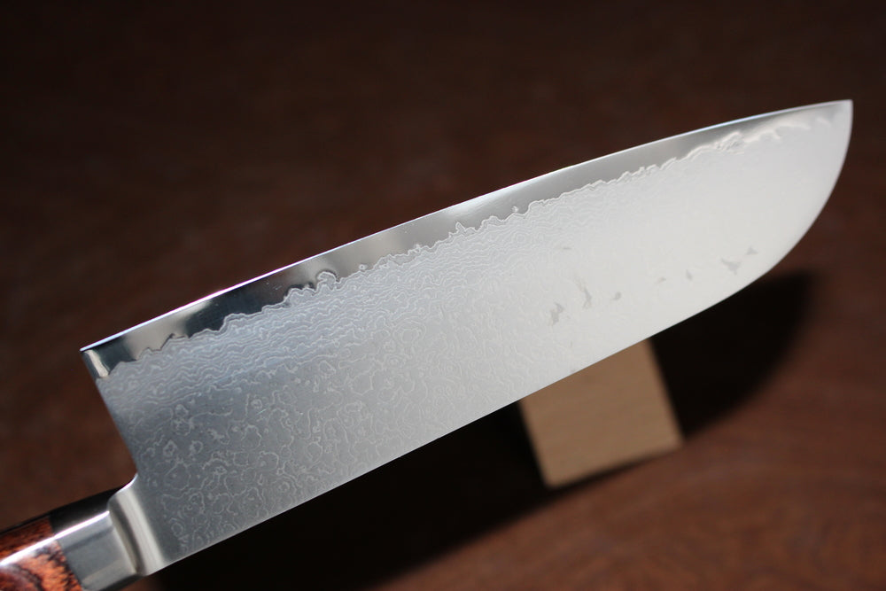 Kyoto Tamahagane 63 layer Damascus Molybdenum steel Santoku knife 175 mm US stock