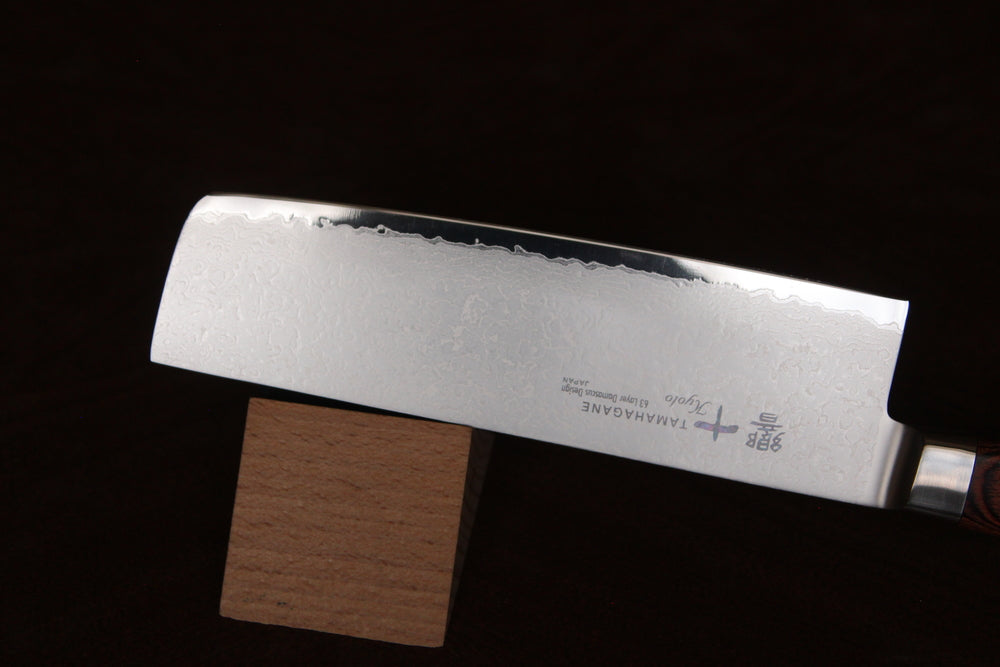 Kyoto Tamahagane 63 layer Damascus Molybdenum steel Nakiri knife 180 mm US stock