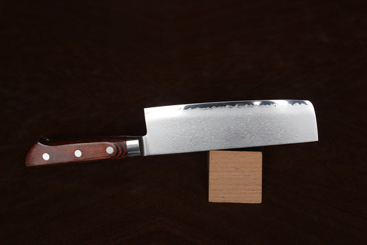 Kyoto Tamahagane 63 layer Damascus Molybdenum steel Nakiri knife 180 mm US stock