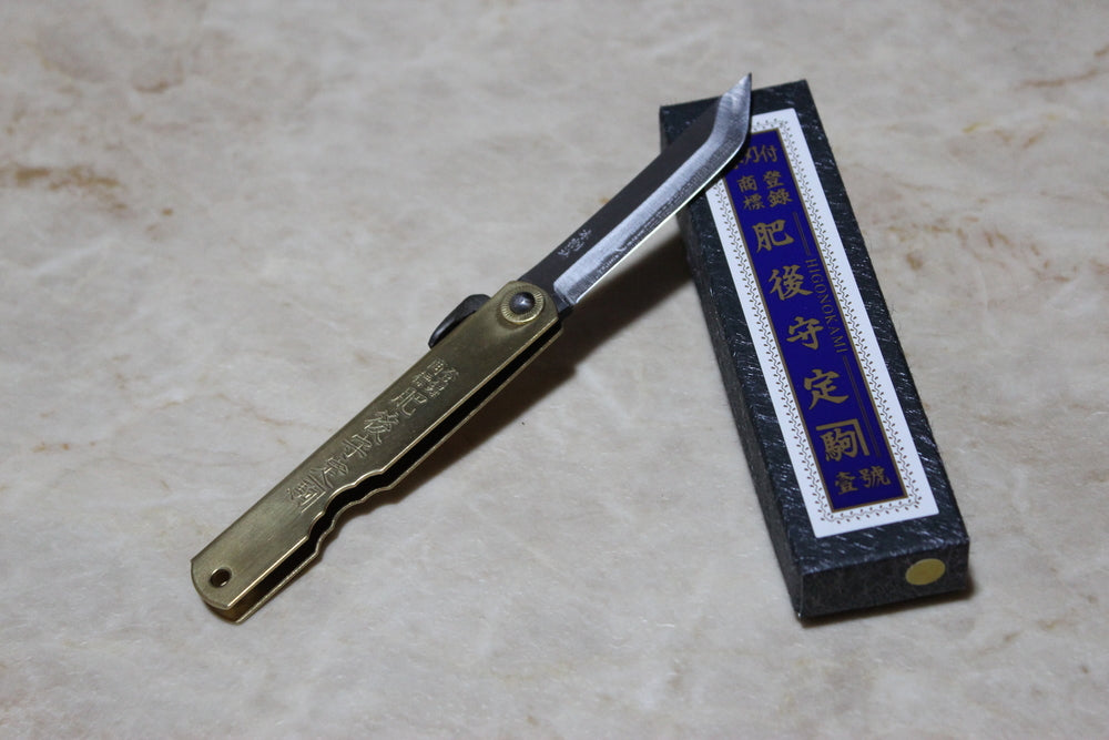 Higonokami Folding pocket knife sword type brass gold handle US stock