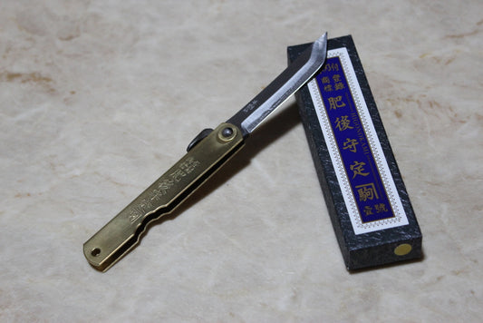 Higonokami Folding pocket knife sword type brass gold handle US stock