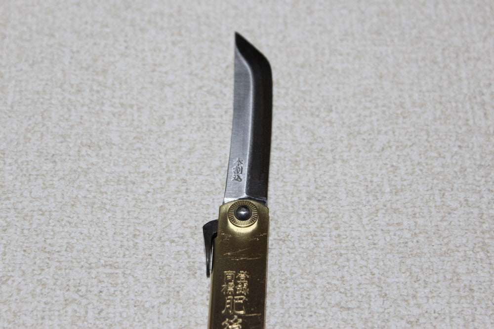 Higonokami Folding pocket knife sword type brass gold handle US stock