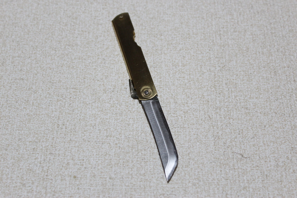 Higonokami Folding pocket knife sword type brass gold handle US stock