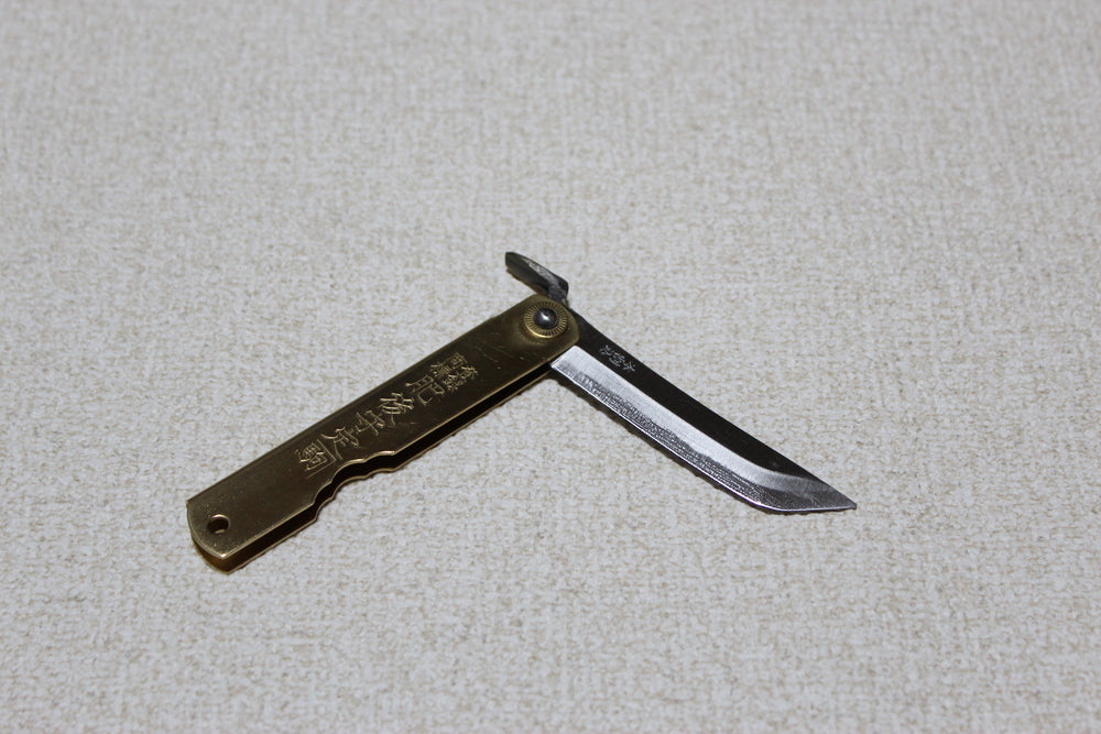 Higonokami Folding pocket knife sword type brass gold handle US stock