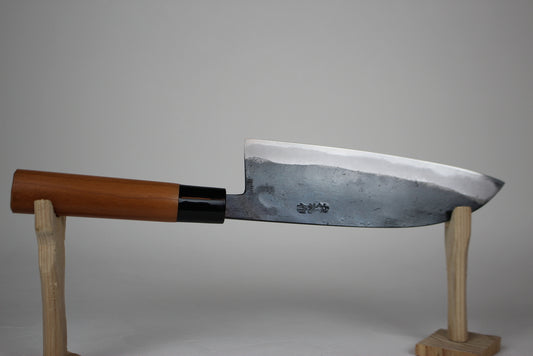 Daisuke Nishida white 1 Santoku knife 180 mm Kurouchi hand forge welding