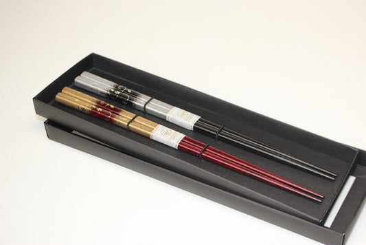 Luxurious Japanese chopsticks Gold Red & Silver Black Dishwash safe 23 cm