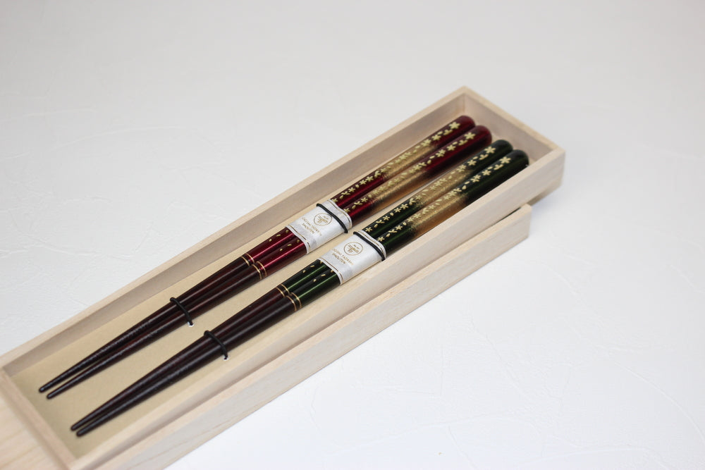 Luxurious Japanese chopsticks Gold Red & Silver Black Dishwash safe 23 cm