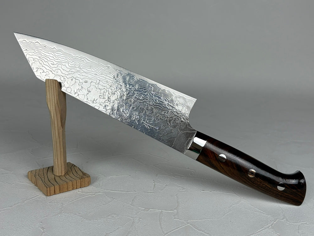 Takeshi Saji R2 SG2 Diamond Damascus Bunka Knife 180mm Ironwood Handle