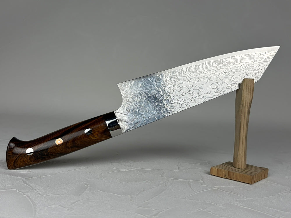 Takeshi Saji R2 SG2 Diamond Damascus Bunka Knife 180mm Ironwood Handle