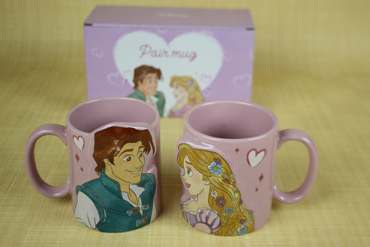 Disney princess Tangled Rapunzel & Flynn pair mug Disney gift sun art