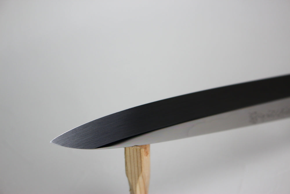 Goh Yoshihiro White 1 Mizu-Honyaki Yanagiba knife 270 mm ripple mirror polished Ebony handle