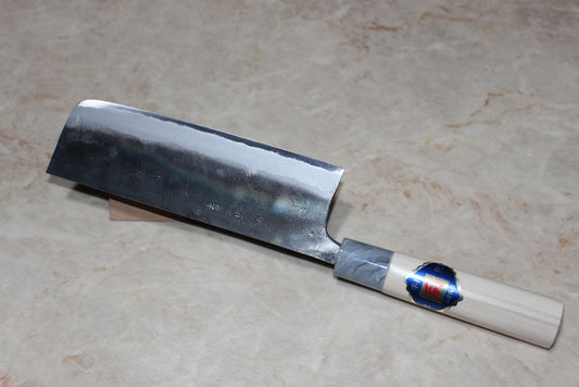 Japanese Kurouchi Nakiri knife white 1 steel 165 mm magnolia handle Tsukasa