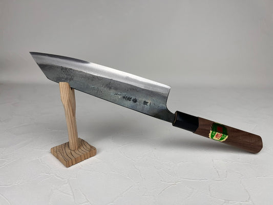 Tadayoshi Blue 1 180 mm Kurouchi Bunka knife walnut Shinogi handle