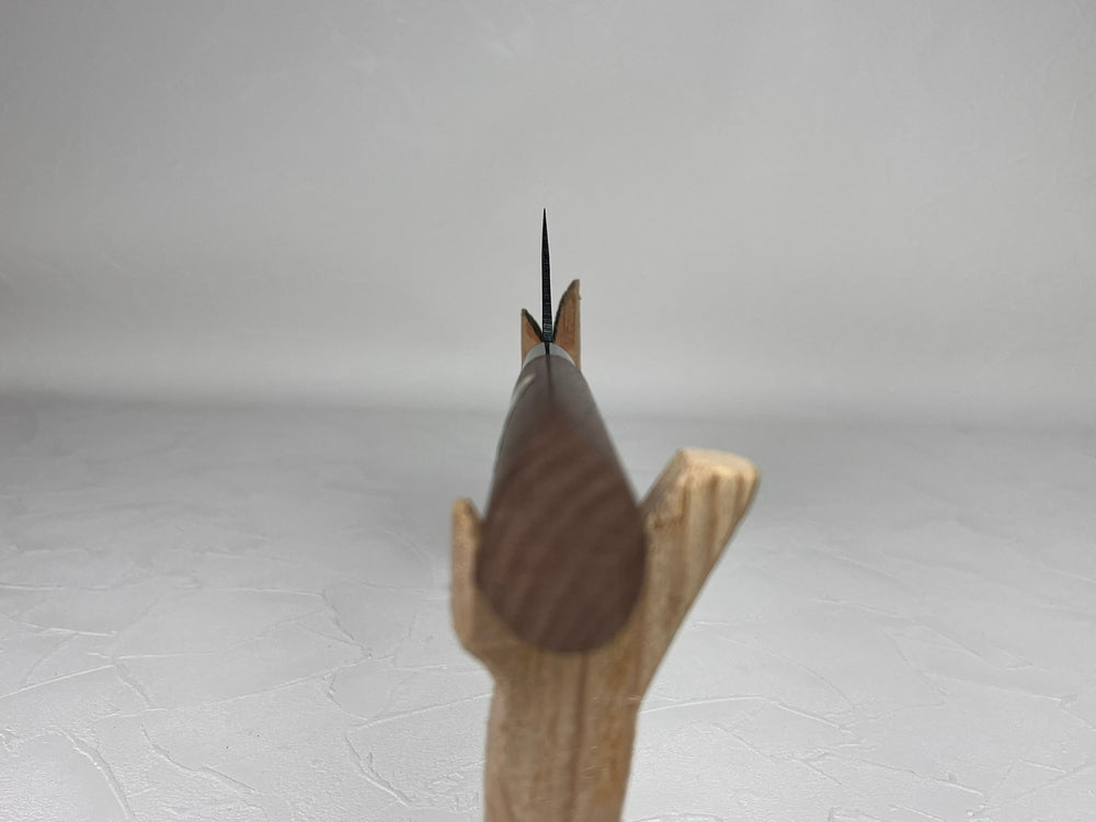 Tadayoshi Blue 1 180 mm Kurouchi Bunka knife walnut Shinogi handle