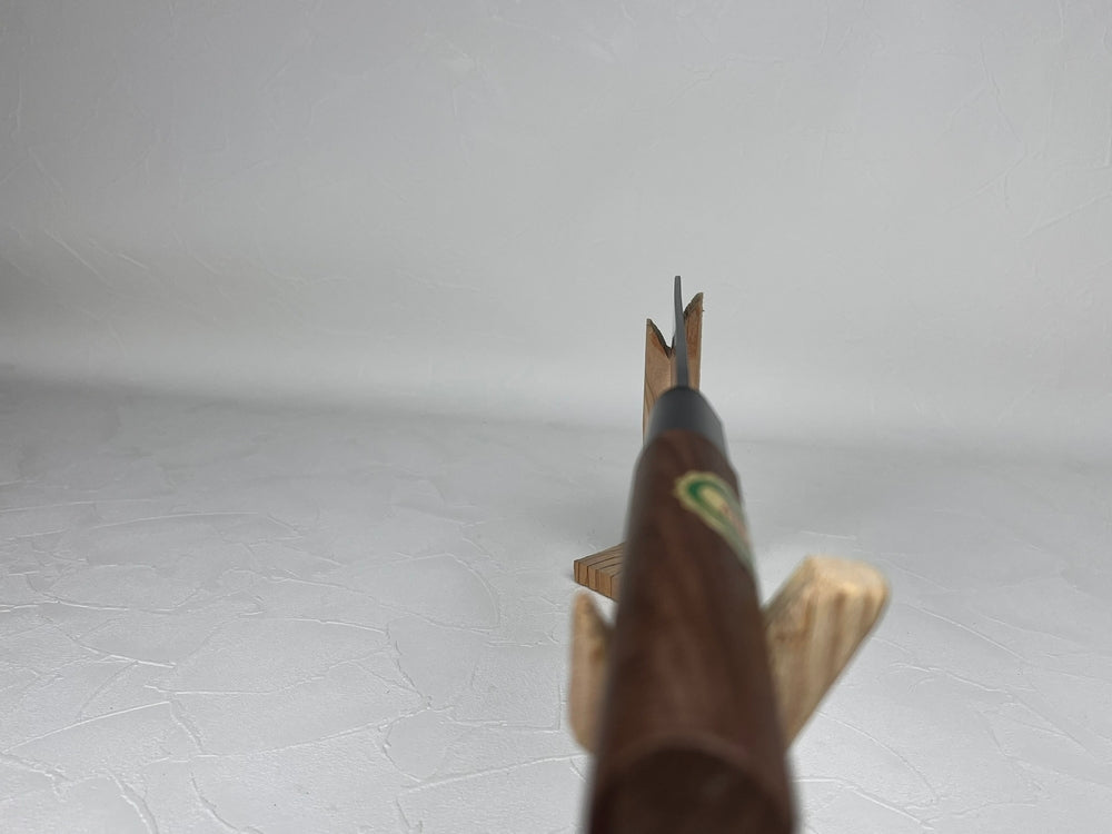 Tadayoshi Blue 1 180 mm Kurouchi Bunka knife walnut Shinogi handle