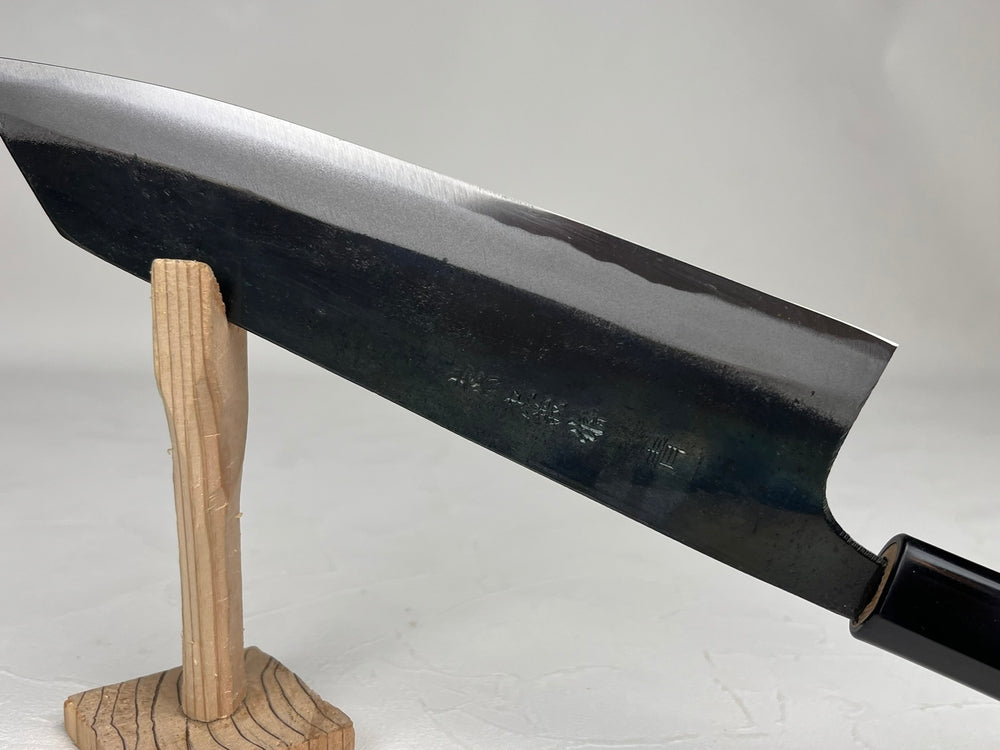 Tadayoshi Blue 1 180 mm Kurouchi Bunka knife walnut Shinogi handle