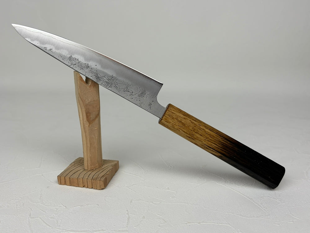 Goh-Yoshihiro Ginsan petty knife 135mm Oak Burnt lacquer Handle with Saya