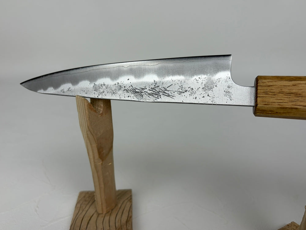 Goh-Yoshihiro Ginsan petty knife 135mm Oak Burnt lacquer Handle with Saya